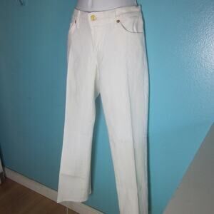 7 for all Mankind Womens Size 30 Crop Bootcut White Denim Jeans Casual Summer